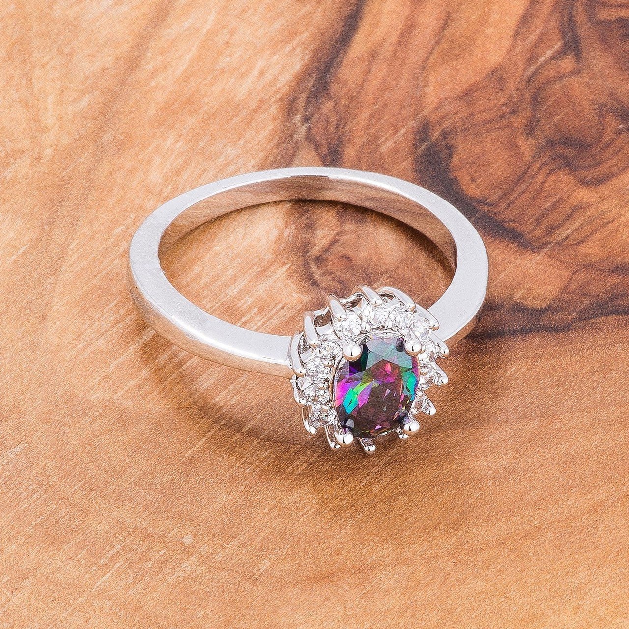 Mystic CZ Petite Oval Ring-0