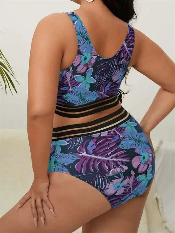 Women's Plus Size High Waist Bikini Swimwear