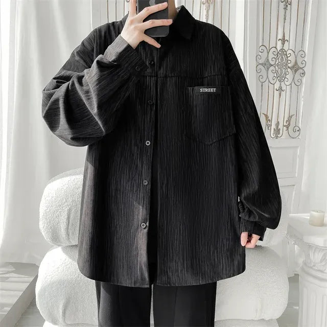 Men's Classic Harajuku Oversized Button-Up Shirts - All Sizes