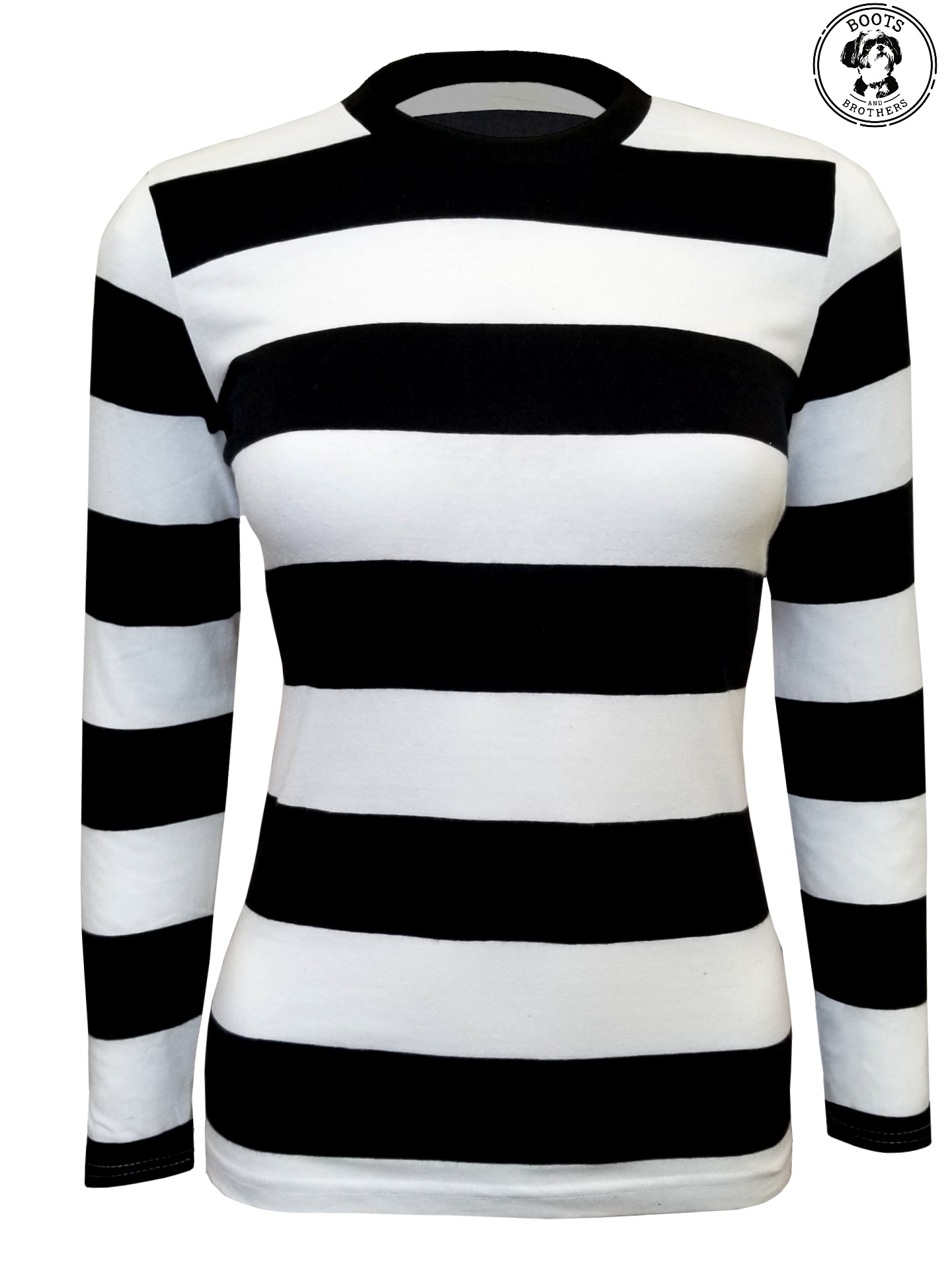 Womens Black & White Striped T-Shirt Costume