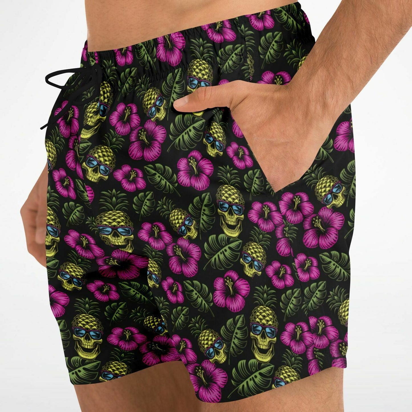 Rad Palm Pineapple Head Men's Swim Trunks