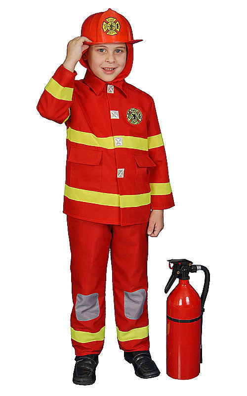 Kids Red Fire Fighter Costume