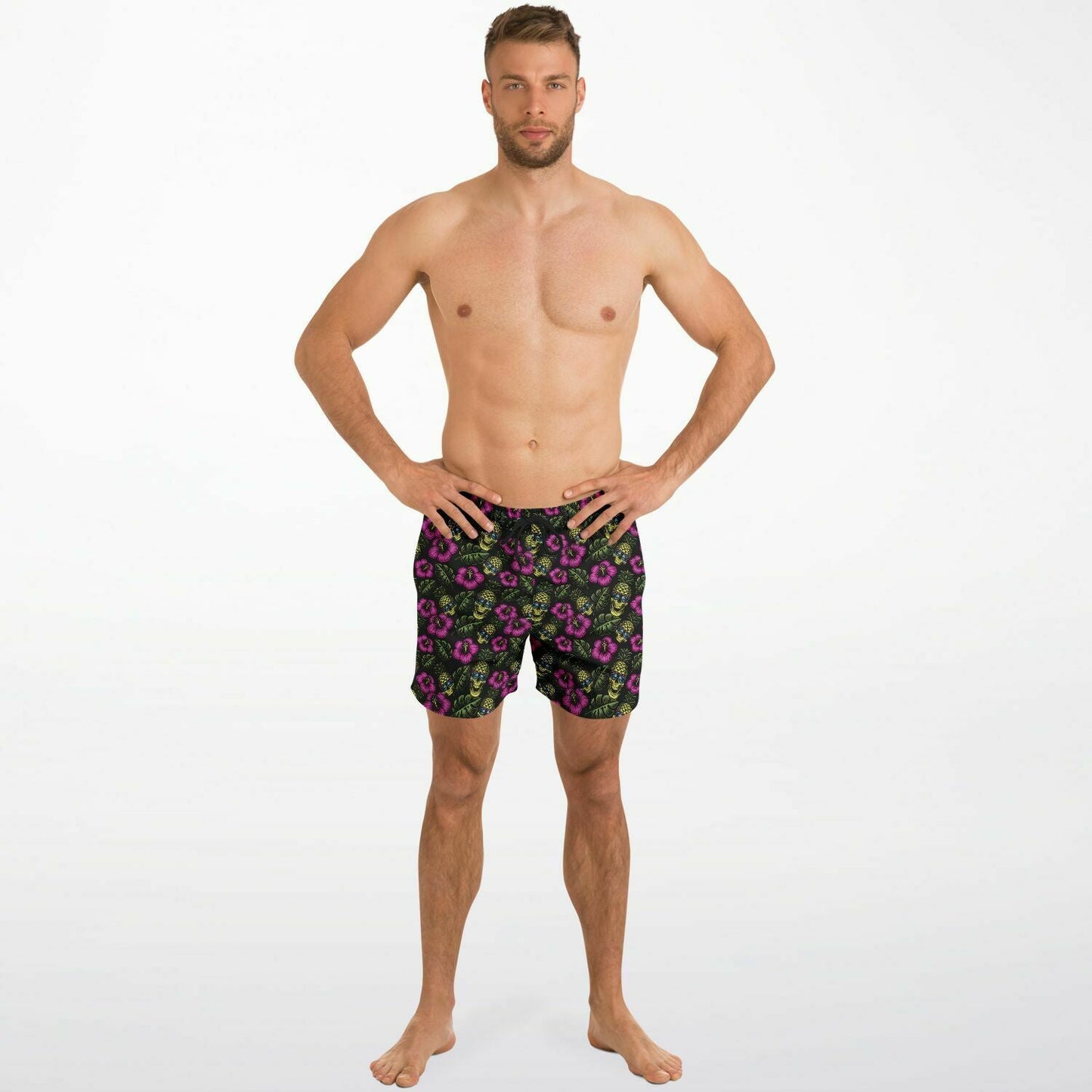 Rad Palm Pineapple Head Men's Swim Trunks