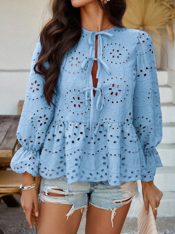 Vintage Boho Style Lace-Up Cardigan
