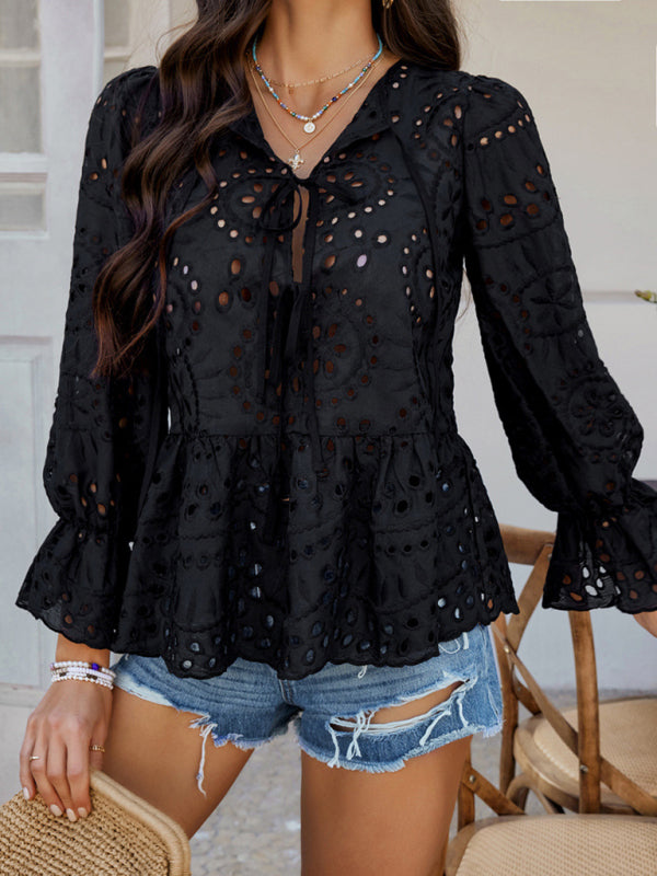 Vintage Boho Style Lace-Up Cardigan