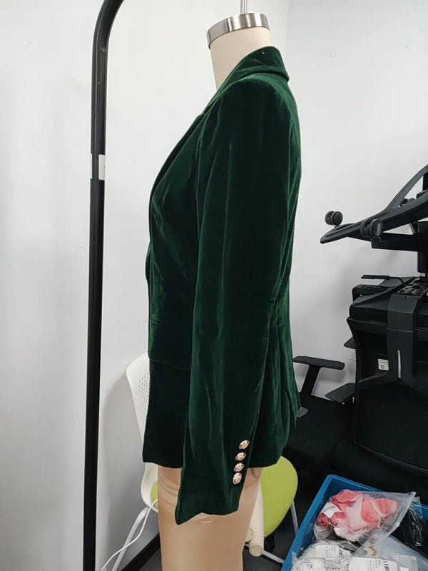 Women's Glam Velvet Suit Jacket - Slim Fit - Multiple Colors - Four Season
