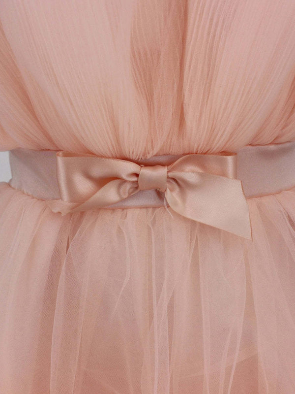 Vintage Style Tulle Bow Tulle Mini Dress