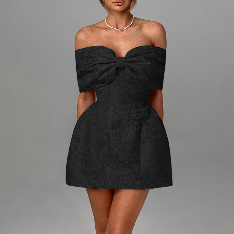 Classic Bow-Front Sexy Mini Dress
