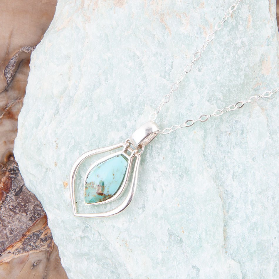 Melita Blue Turquoise and Sterling Silver Necklace