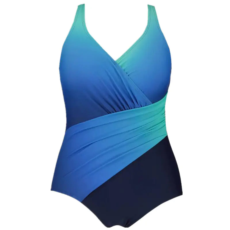 Plus Size Classic Glam Women's High Waist Gradient Swimsuit Dress