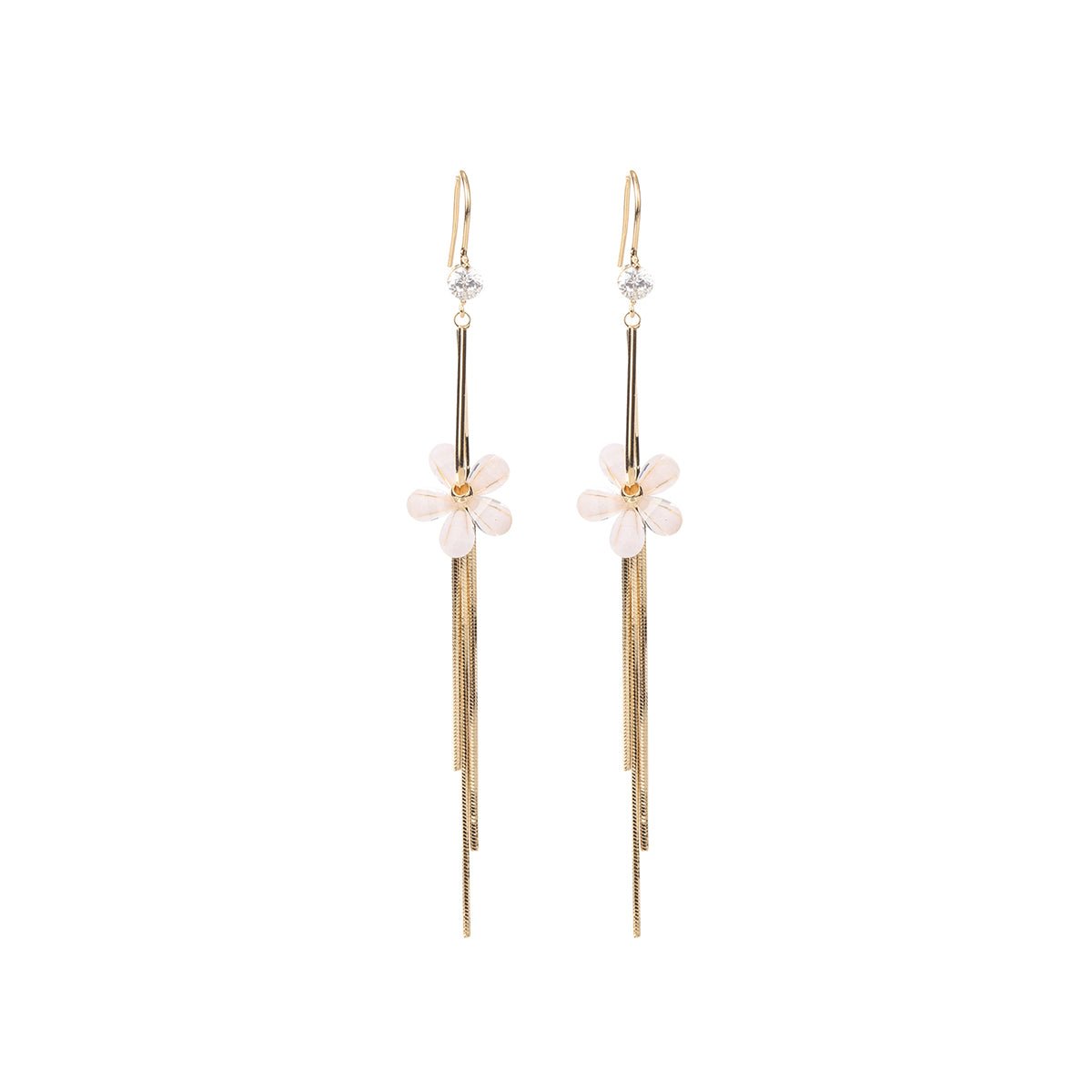 Spring Jasmine Flower Gold Earrings-0