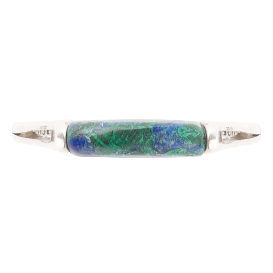 Stackable Blue and Green Azurite Sterling Silver Ring