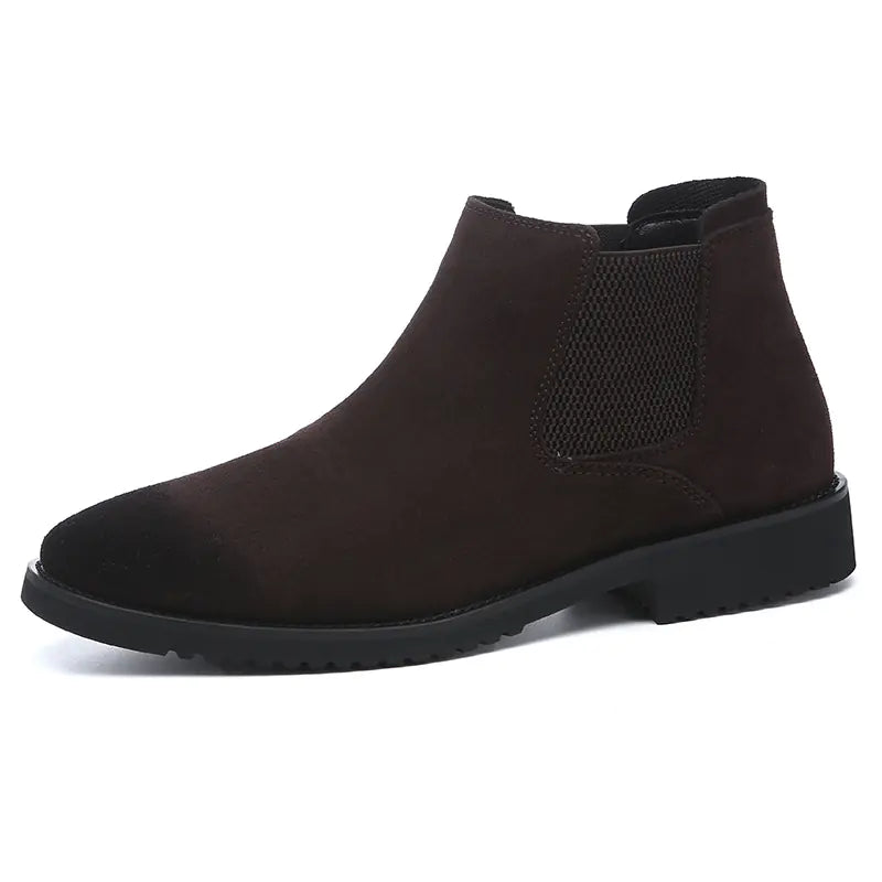 Men's Classic High-Top Leather Chelsea Ankle Boots