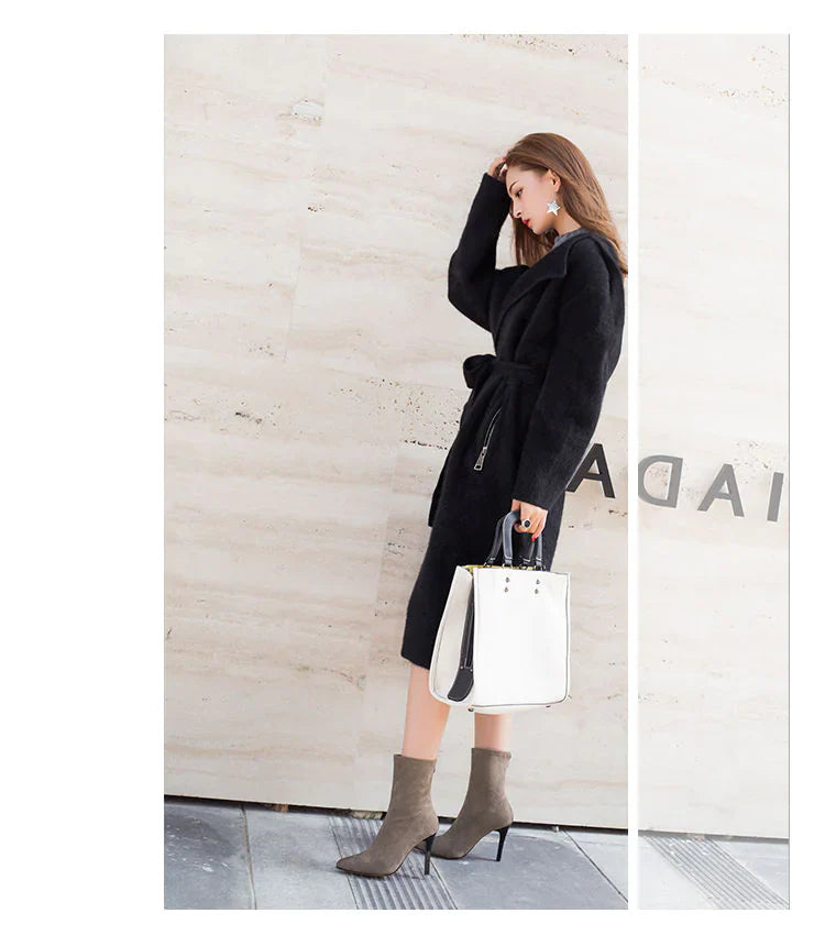 Classically Chic Women's Sock Boots with High Stiletto Heels