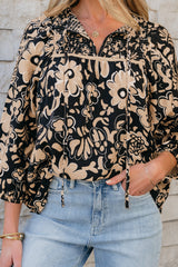 Camilla Bracelet Sleeve Boho Blouse