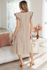 Makenzie Contrast Trim Midi Dress