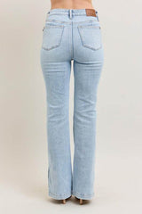 Judy Blue Full Size Tummy Control Vintage Wash Side Slit Slim Boot Jeans Plus Size