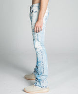 AJ28SK LIGHT BLUE/WHITE PAINT STACKED JEANS