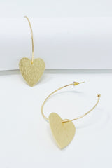 No Games Heart Hoop Earrings