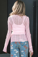 Sunny Sheer Lace top Long Sleeve Top