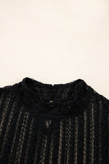 Lace Patchwork Flounce Sleeve Top