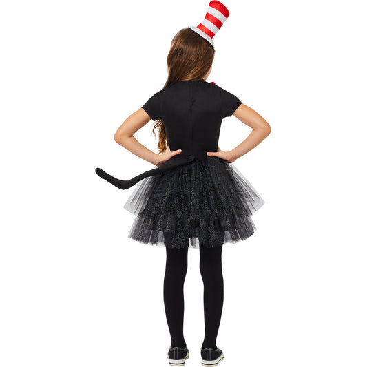 Girls Dr. Seuss Cat In The Hat Dress Costume