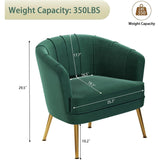 Green Velvet Accent Chair With Gold Legs For Living Room-2