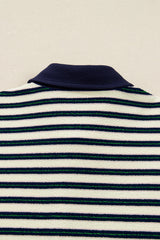 Louisa Contrast Collar Zip Long Sleeve Top