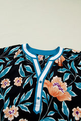 Ila Bubble Sleeve Notched Blouse