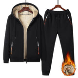 Winter Fleece-lined Thick Men's Sweatsuit