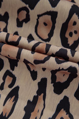 Leopard Balloon Sleeve Button-Up Shirt