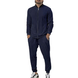 Casual Zipper Long Sleeve Men's Coat Trousers Suit