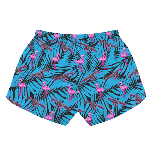 Frontline Flamingo Dark Womens Casual Beach Shorts