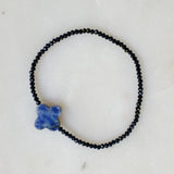Semi-Precious Rounded Cross Stretch Bracelet