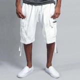 Men's Casual Five-point Overalls Multi-pocket Loose Straight Shorts