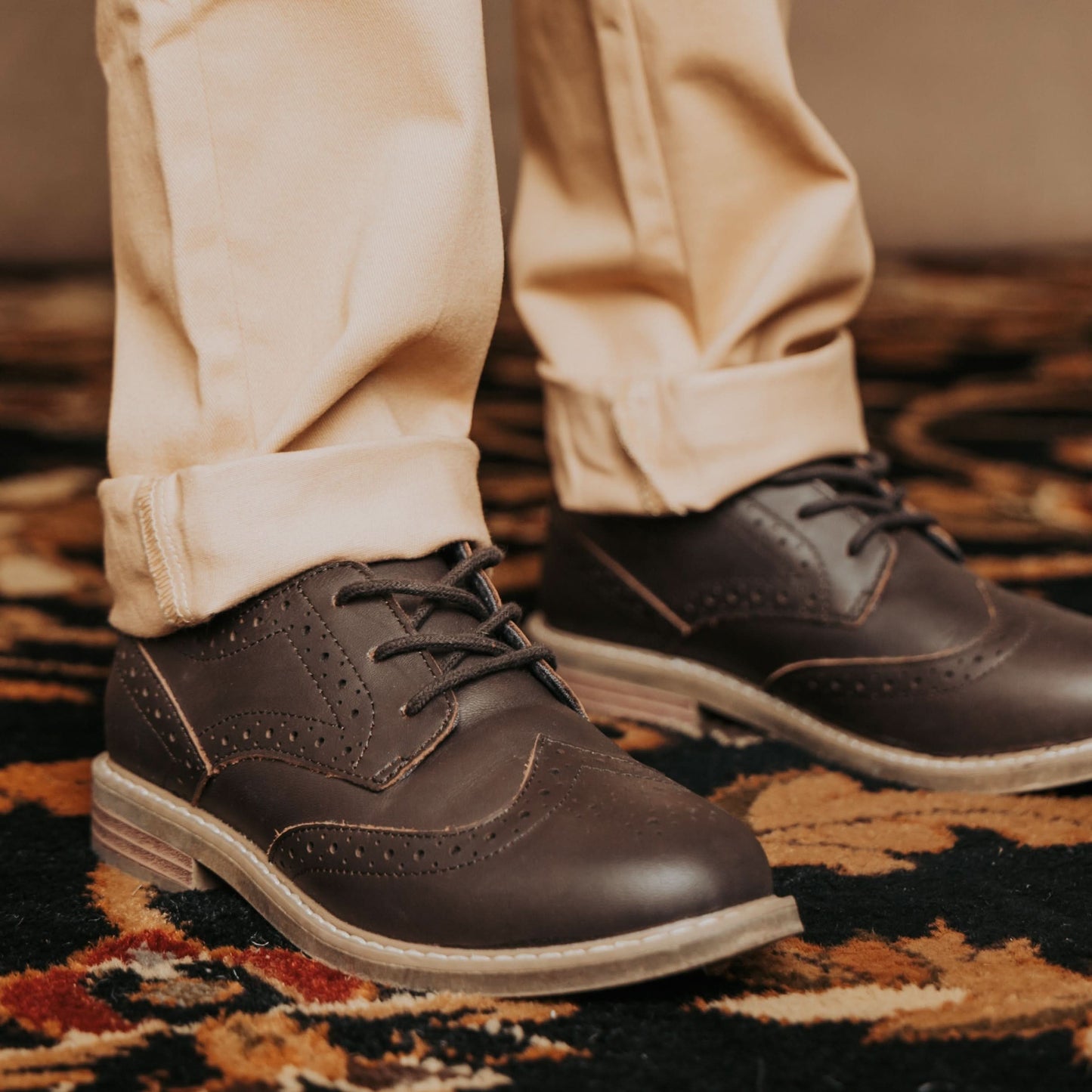 Leather Wingtip Oxford Toddlers & Bigs Kids