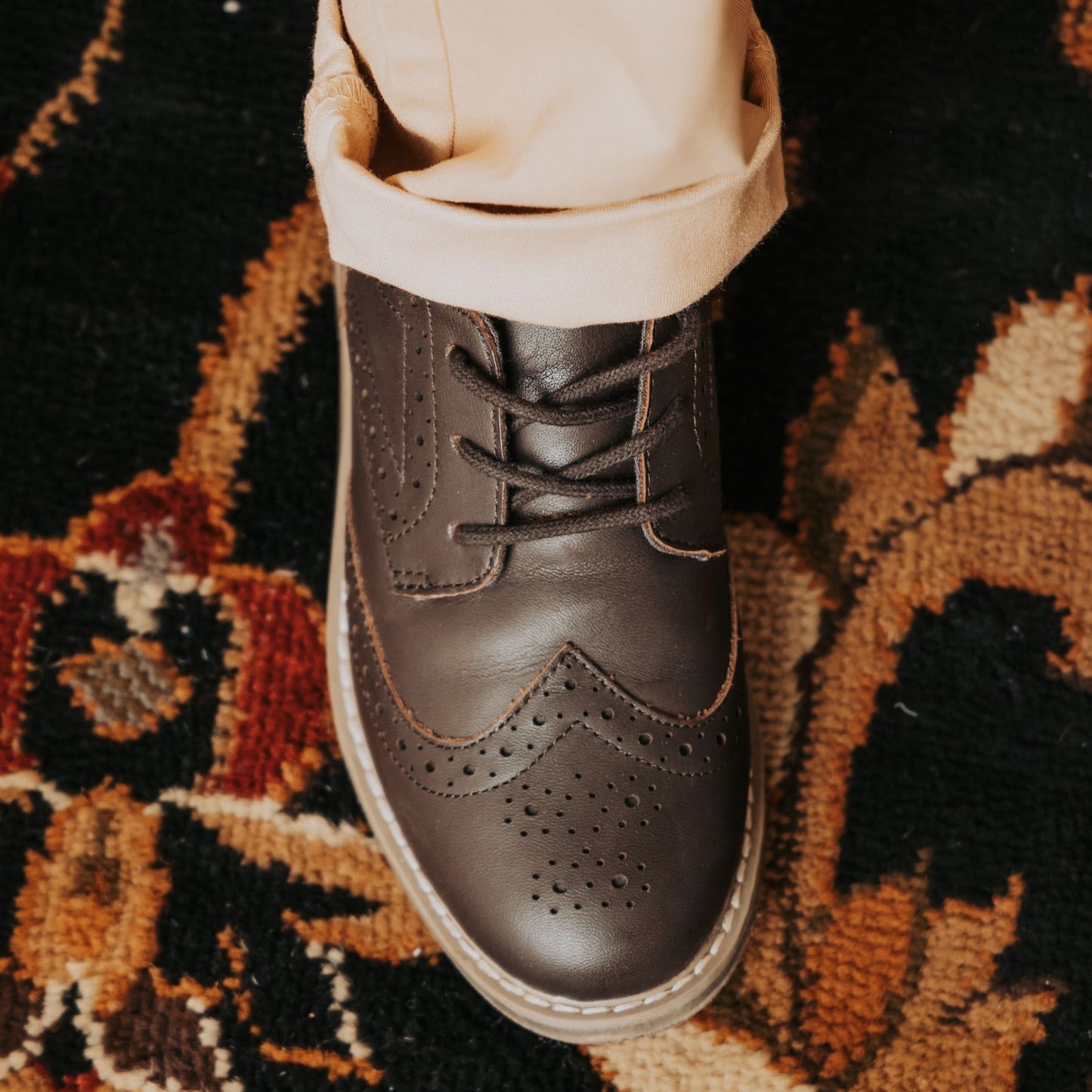 Leather Wingtip Oxford Toddlers & Bigs Kids
