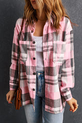 Plaid Patch Pocket Buttoned Shirt