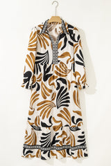 Zaylee Sleeve Ruffle Hem Dress