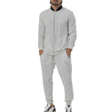 Casual Zipper Long Sleeve Men's Coat Trousers Suit