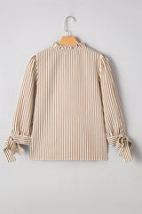 Blair Tied Cuffs Seersucker Blouse