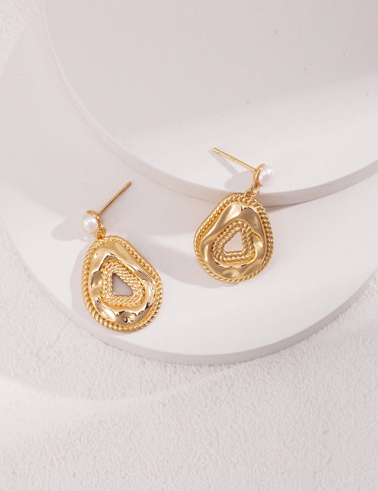 Vintage Style Natural Pearl Drop Earrings-1