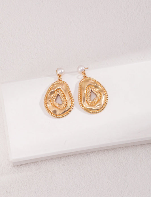 Vintage Style Natural Pearl Drop Earrings-0