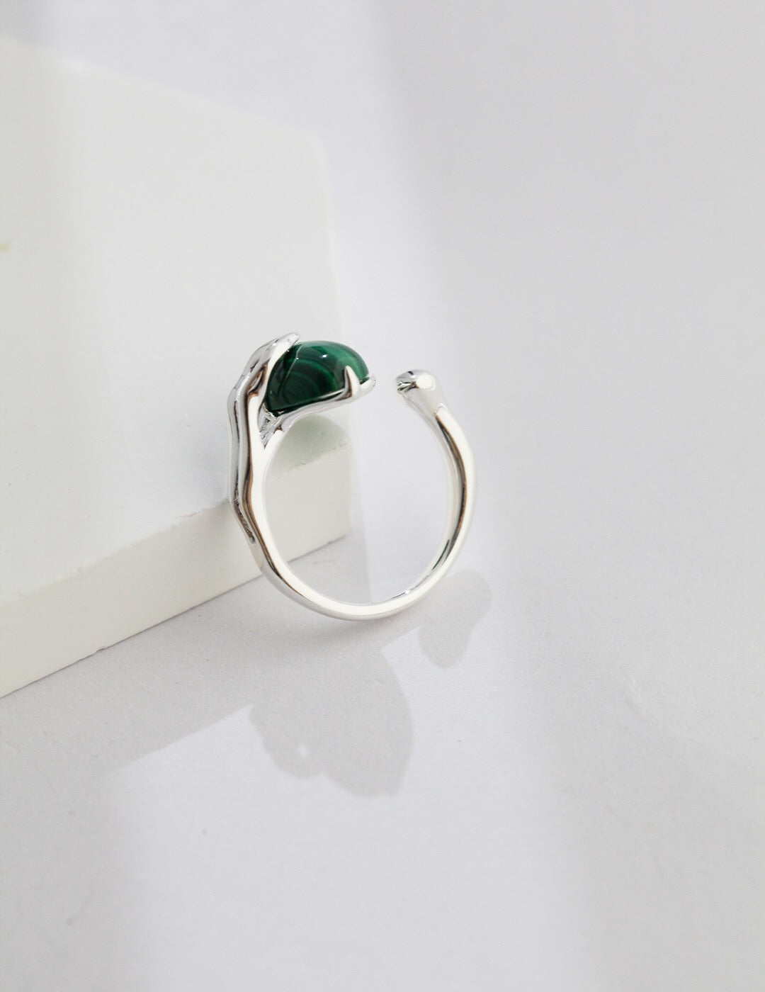 Natural Malachite Open Ring-2