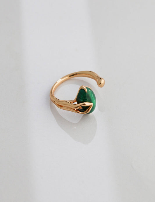 Natural Malachite Open Ring-1