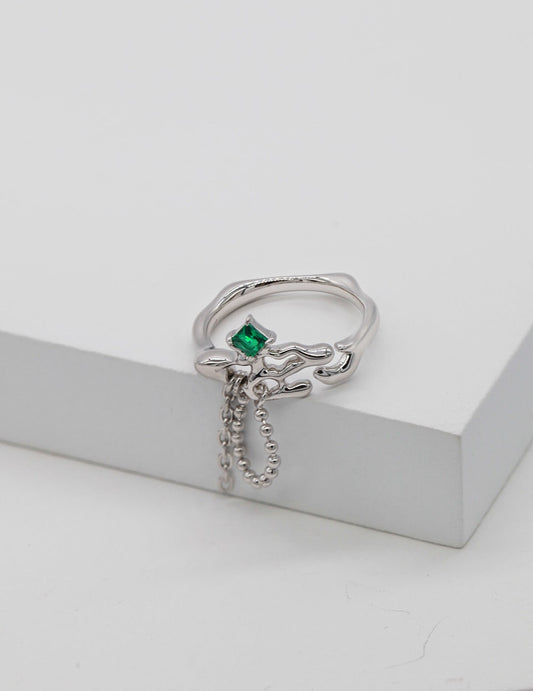 Synthetic Green Spinel Open Ring-1