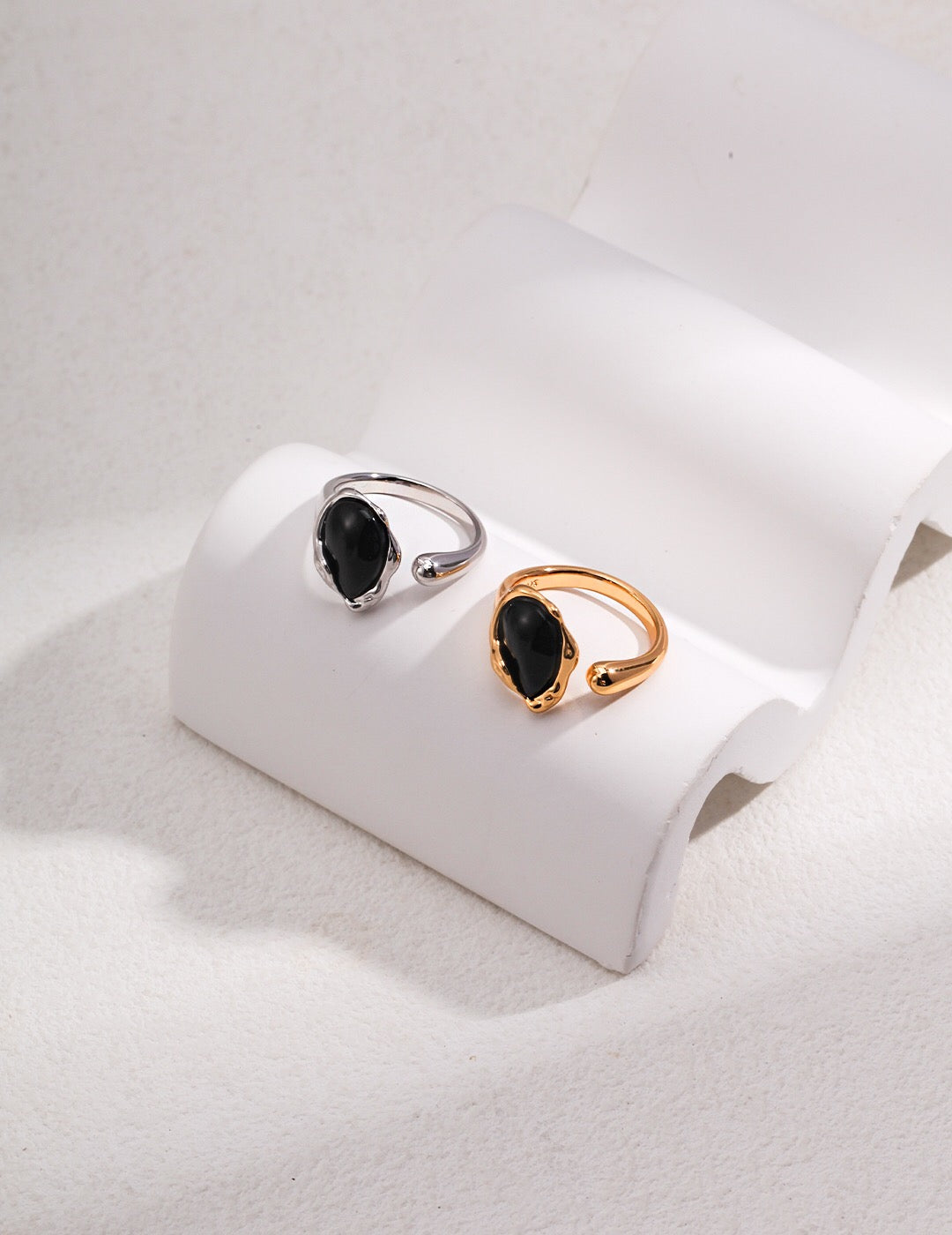Black Agate Open Ring-0