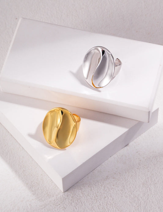 Exaggerated Geometric Shape Metal Ring-0