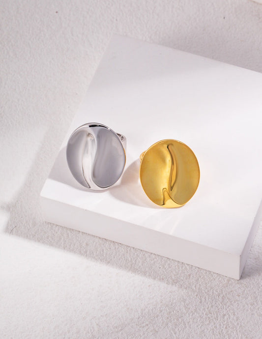 Exaggerated Geometric Shape Metal Ring-1