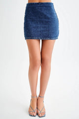 WOMEN FASHION DENIM TWO PIECE SHORT SET
